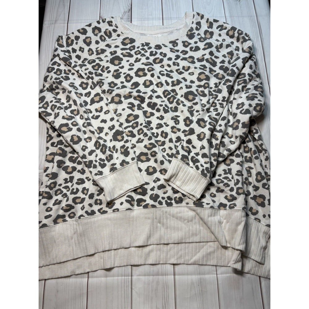 Women's Maurice's Cheetah Print Long Sleeve Crewneck Sweatshirt Size 2X